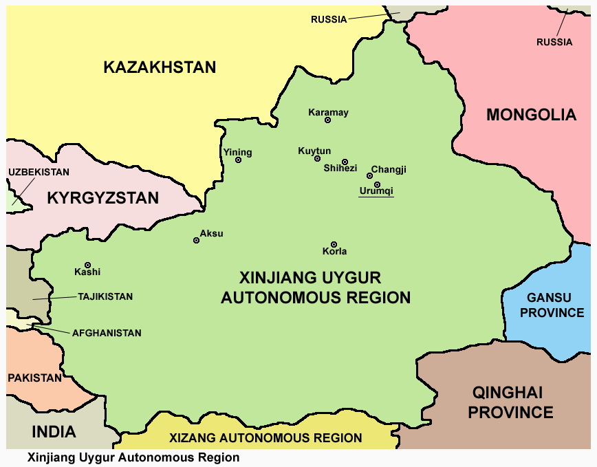 Doğu Türkistan Bölgesi Xinjiang İsmiyle Adlandırılması